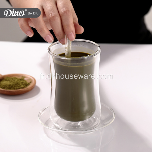 Tasse en verre de boissons de tasse de thé en verre clair